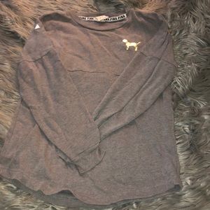 women’s PINK grey long sleeve